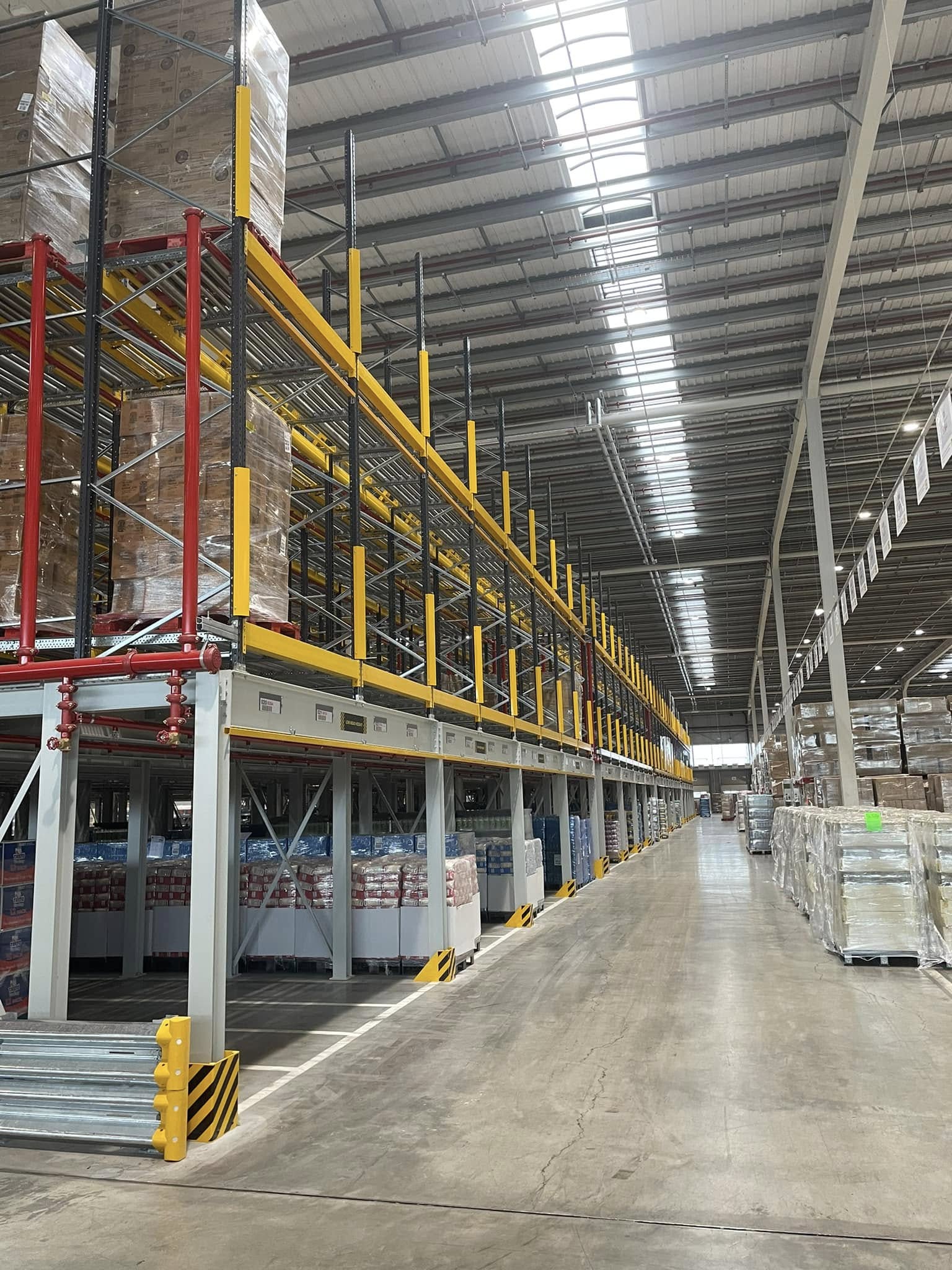 Shelving installation completed on a raised floor